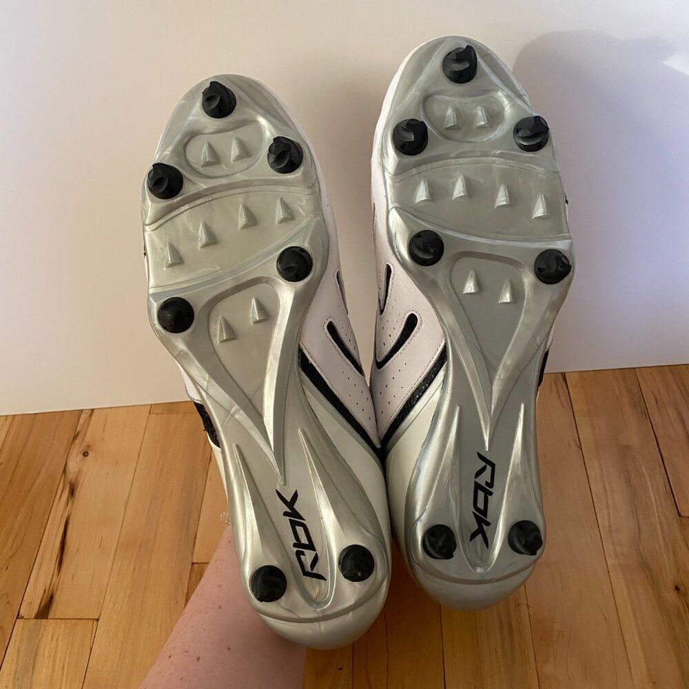 NFL Equipment Reebok The Pump PlayDry White & Black Football Cleats Mens Size 13 - Picture 6 of 9